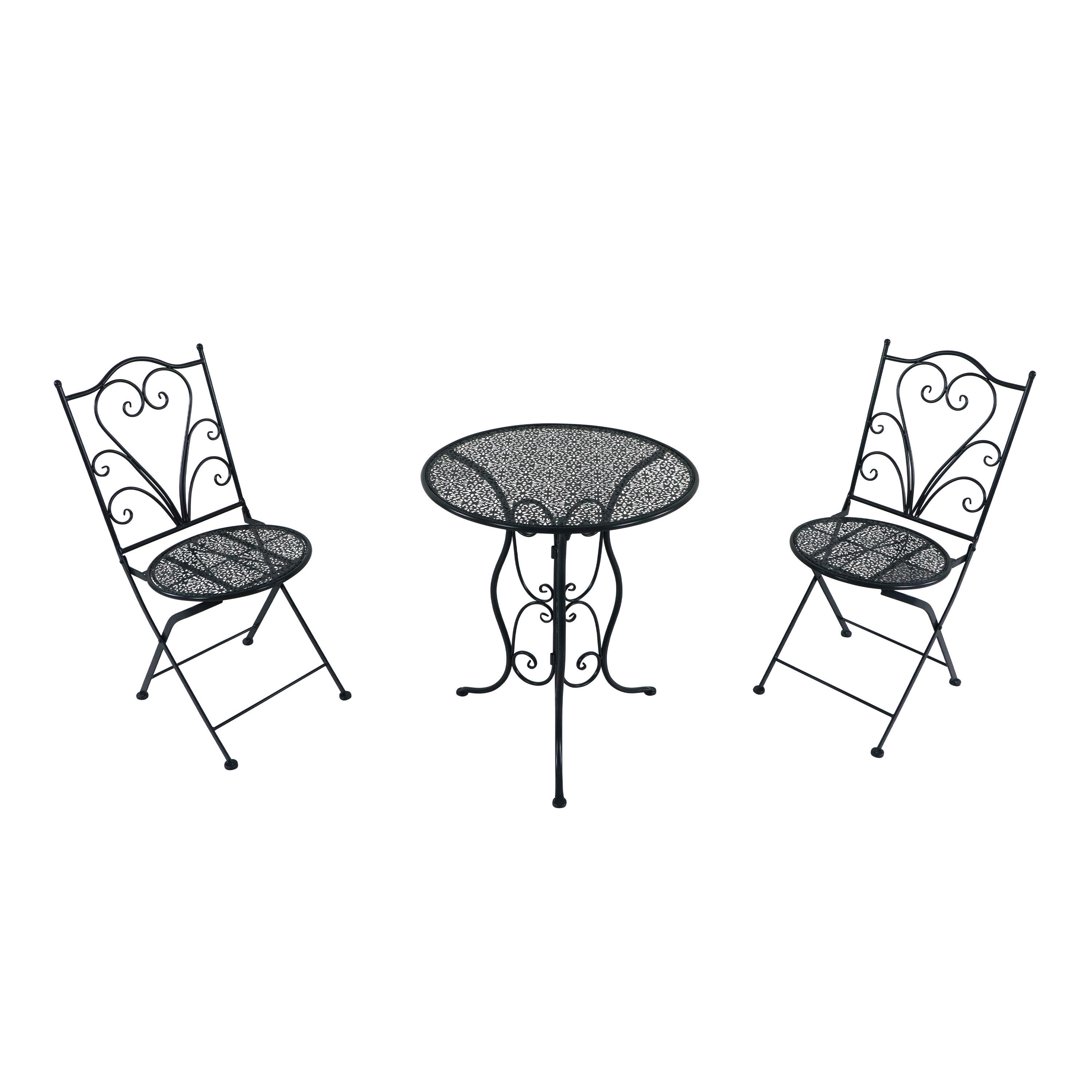 AXI Outdoor Living Bistroset Eloise anthrazit Metall B/H/L: ca. 60x92x60 cm Eloise - anthrazit (60,00/60,00/92,00cm) - AXI Outdoor Living
