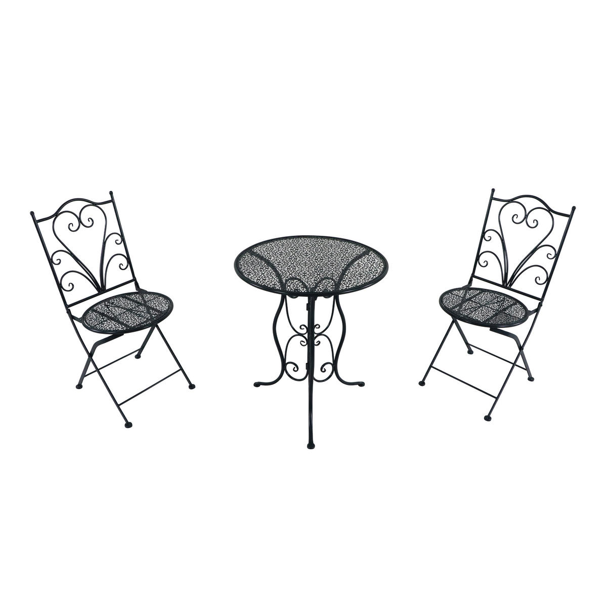 AXI Outdoor Living Bistroset Eloise anthrazit Metall B/H/L: ca. 60x92x60 cm Eloise - anthrazit (60,00/60,00/92,00cm) - AXI Outdoor Living