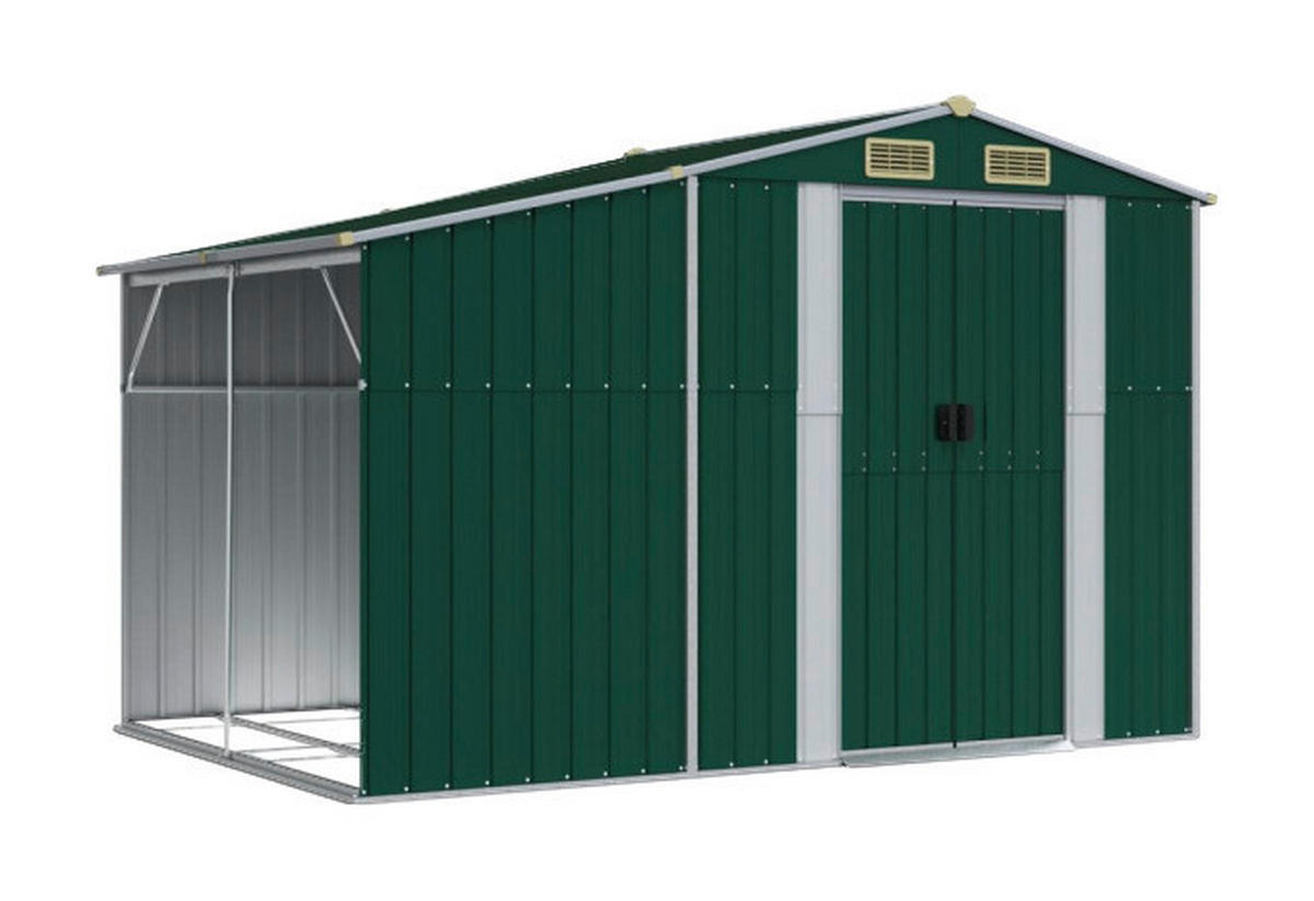 vidaXL Gartenhaus grün B/H/T: ca. 277x179x192,5 cm Gartenhaus - grün (277,00/179,00/192,50cm) - vidaXL