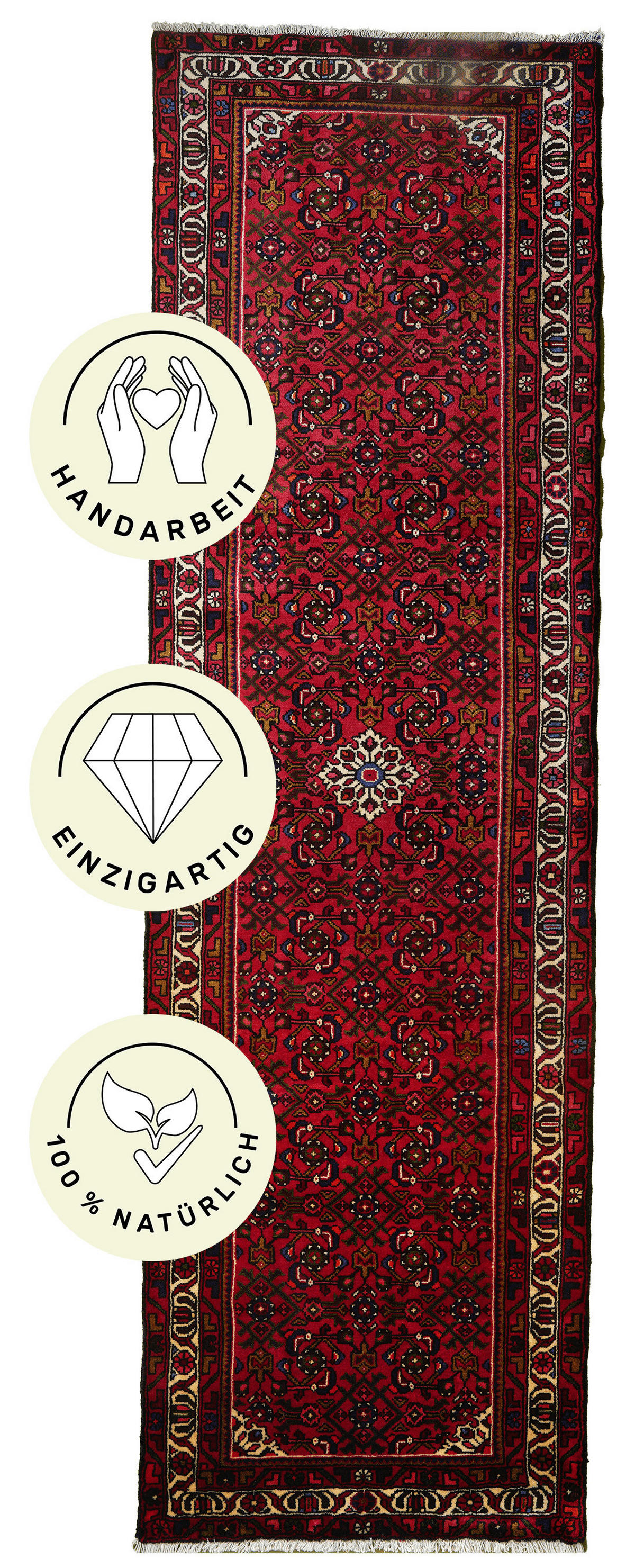 PersaTepp Teppich Hosseinabad rot B/L: ca. 94x318 cm Hosseinabad - rot (94,00/318,00cm) - PersaTepp