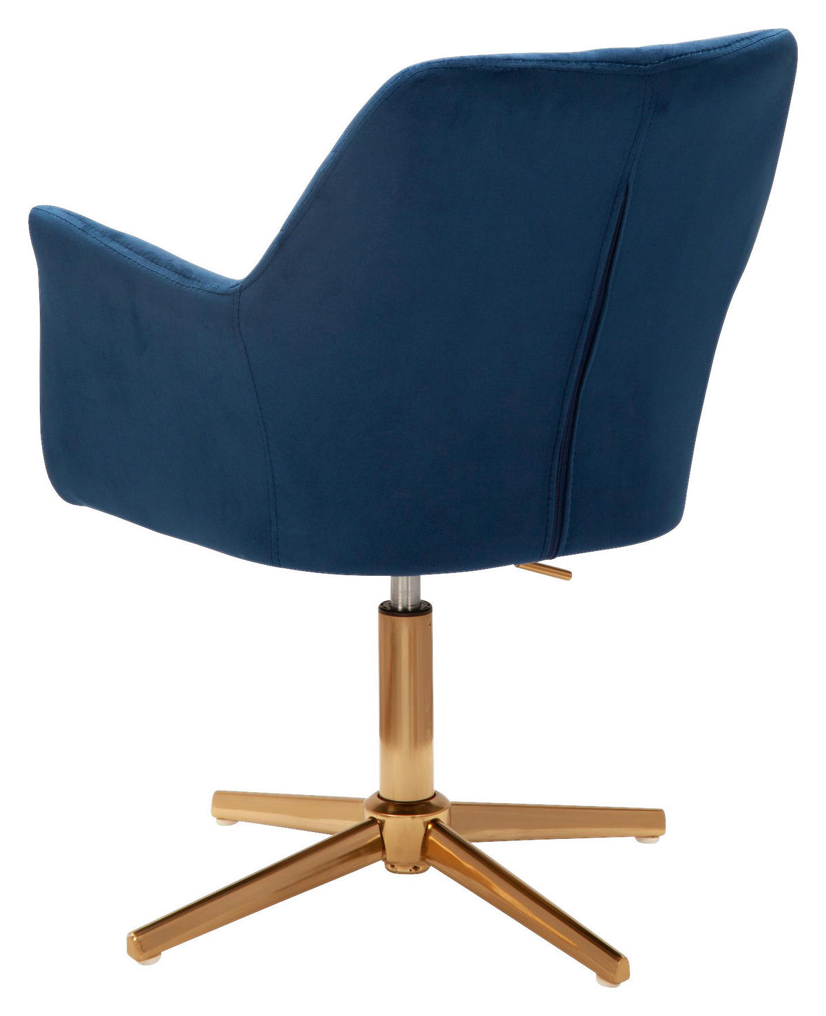 Drehstuhl blau Samt Eisen Drehstuhl - blau (55,00/97,00/55,00cm) - Wohnling