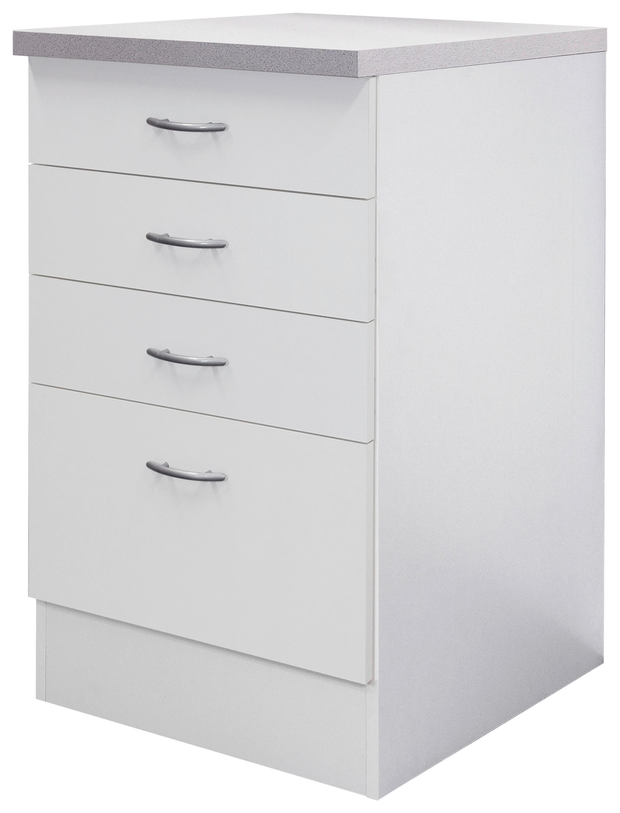 Flex-Well Schubkastenschrank Wito weiß B/H/T: ca. 50x85x60 cm Wito - weiß/Edelstahl (50,00/85,00/60,00cm) - Flex-Well