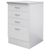Flex-Well Schubkastenschrank Wito weiß B/H/T: ca. 50x85x60 cm Wito - weiß/Edelstahl (50,00/85,00/60,00cm) - Flex-Well