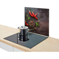 Zeller Herdblende-/Abdeckplatte Chili anthrazit Glas B/H/L: ca. 50x0,8x56 cm Chili - anthrazit (56,00/50,00/0,80cm) - Zeller