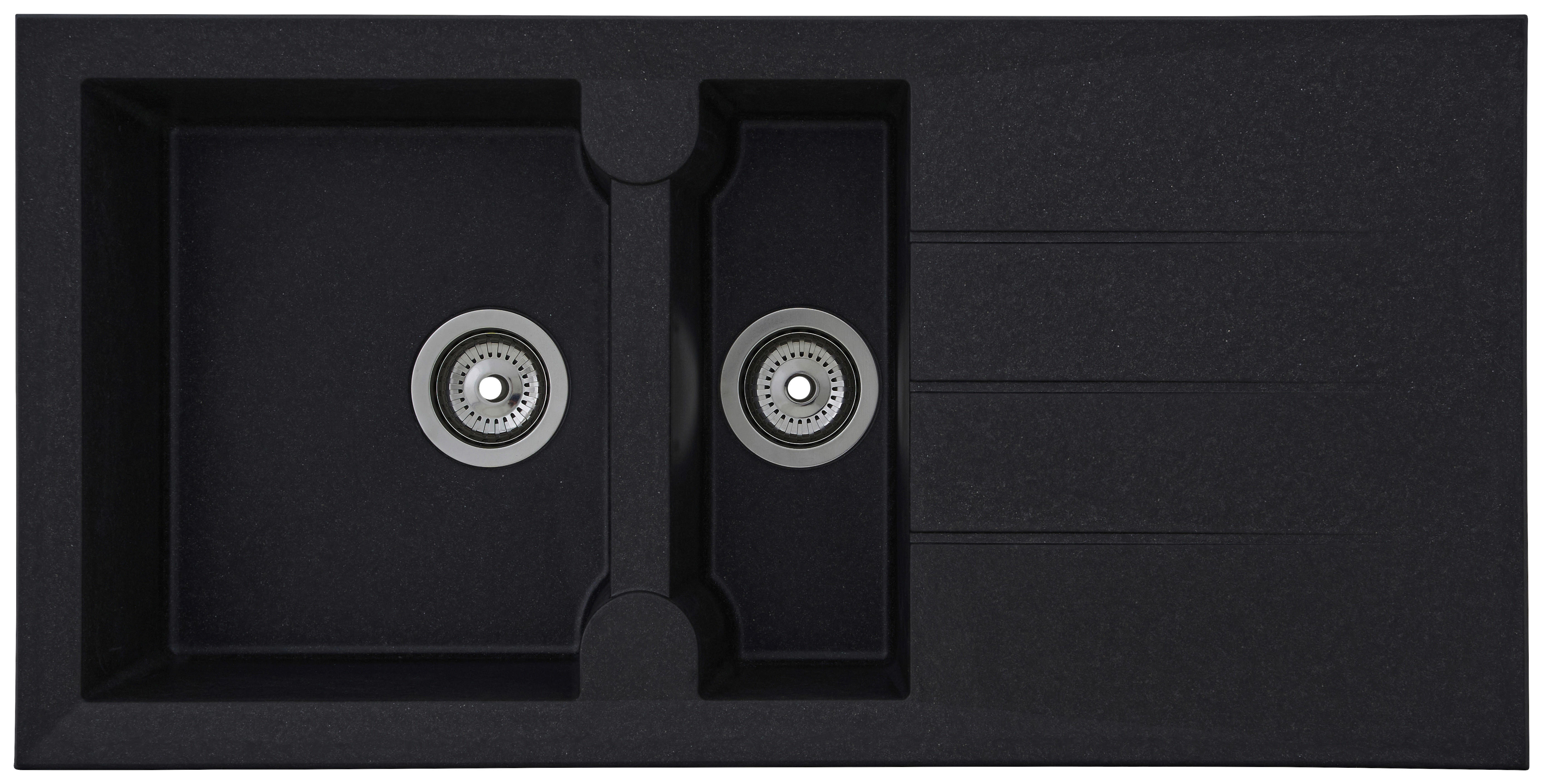 Respekta Einbauspüle Alineo 100 x 50 S schwarz Quarzolite B/H/T: ca. 100x21x50 cm Alineo 100 x 50 S - schwarz (100,00/21,00/50,00cm) - Respekta