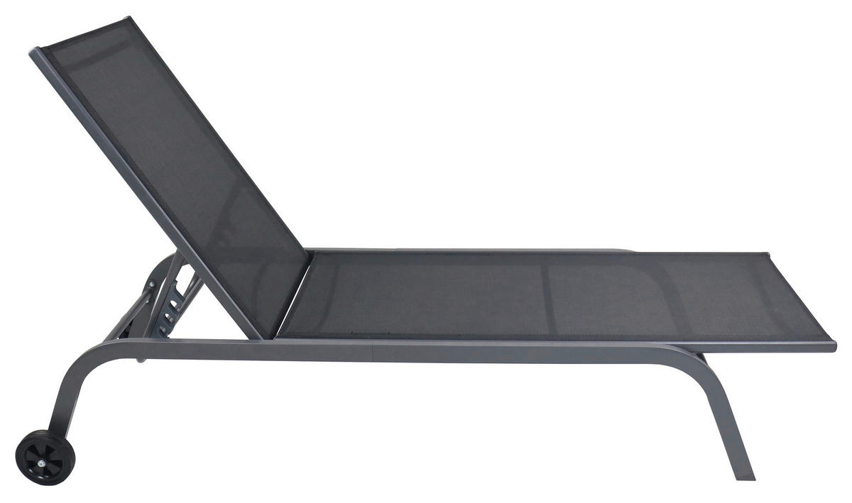 VCM Sonnenliege Sonlas schwarz Stahl B/H/L: ca. 58x32x192 cm Sonlas - schwarz (192,00/58,00/32,00cm) - VCM