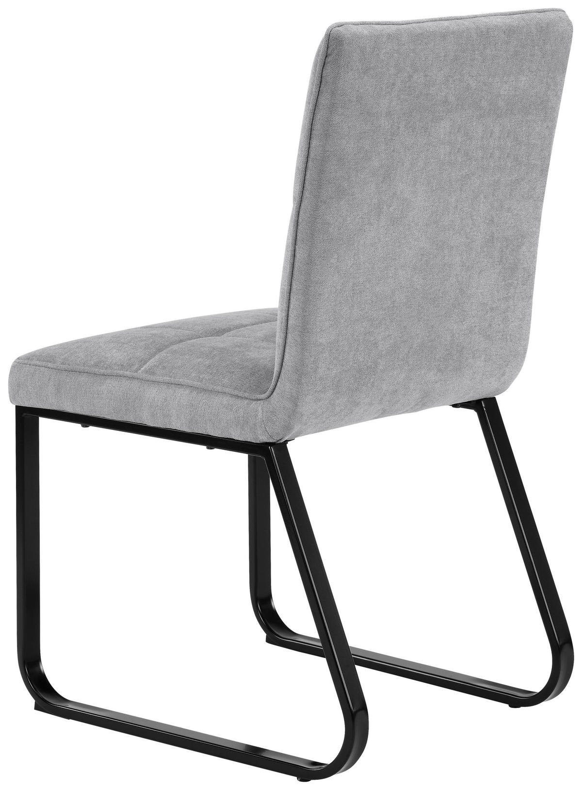 Stuhl TALEA  2er-Set hellgrau schwarz Webstoff Metall B/H/T: ca. 46x86x55 cm TALEA  2er-Set - hellgrau/schwarz (46,00/86,00/55,00cm) - byLIVING