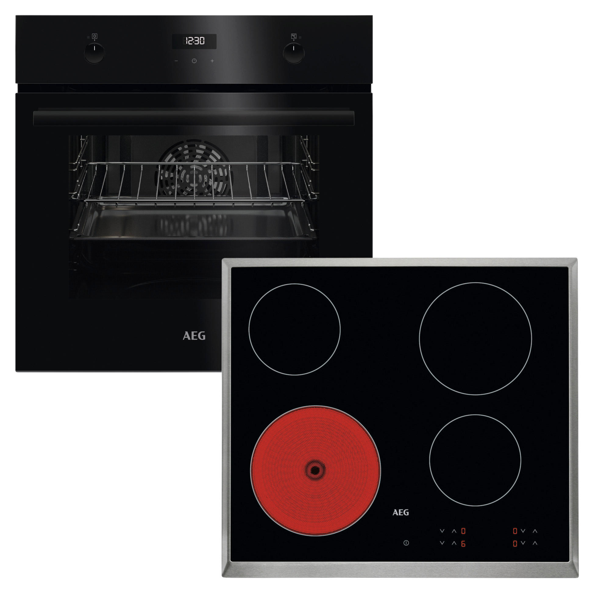 AEG Einbaubackofenset AB11B schwarz B/H/T: ca. 56x59x55 cm AB11B - schwarz (56,00/59,00/55,00cm) - AEG