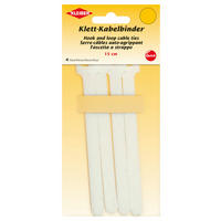 Kleiber Klett-Klebeband weiß L: ca. 15 cm 4 Packstücke Klett-Kabelbinder_4erPack - weiß (15,00cm) - Kleiber