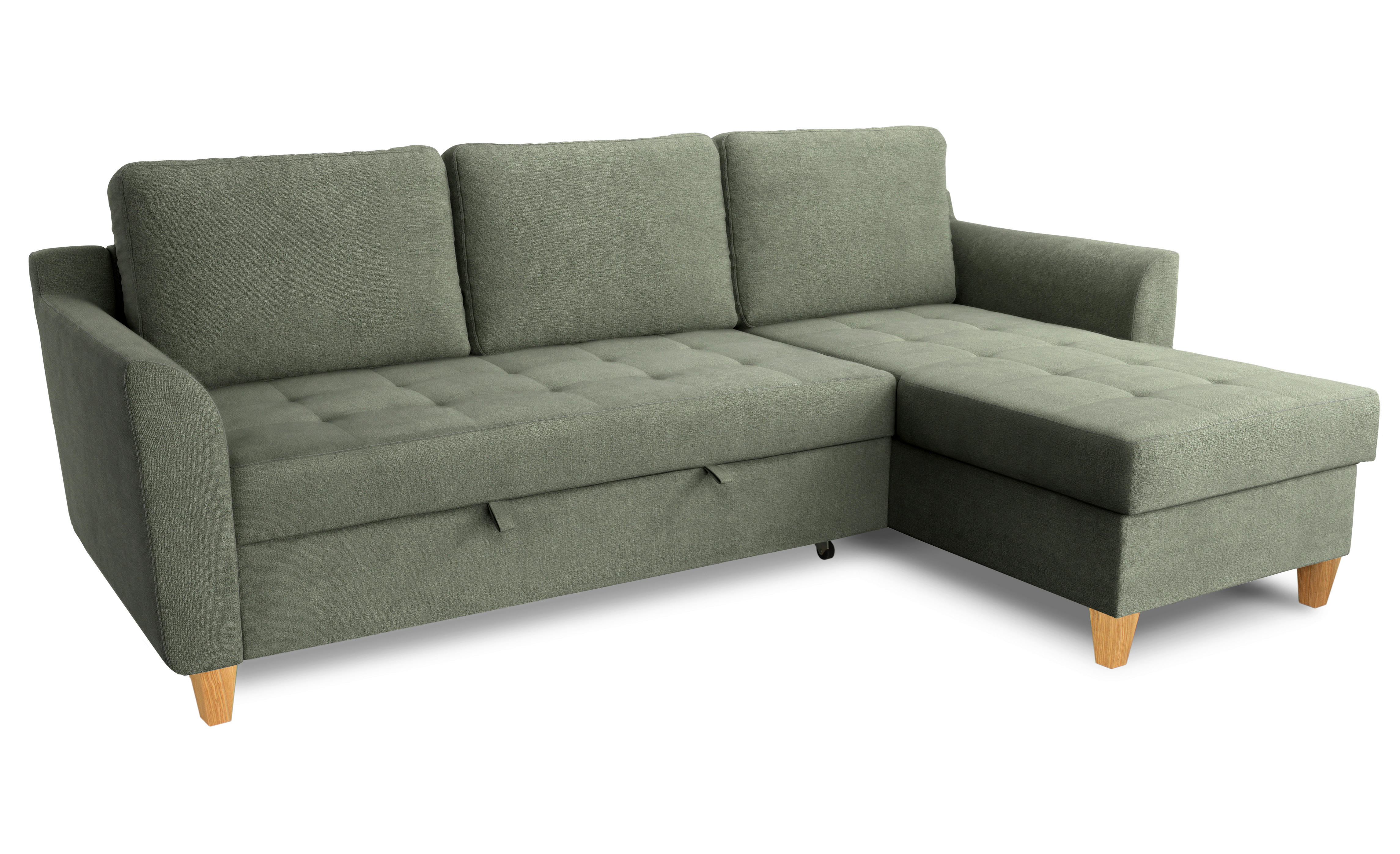 Thumbnail - Ecksofa mit Bettfunktion und Bettkasten Microfaser B/H/T: ca. 231x86x150 cm