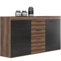 Sideboard  Eiche Schlamm Nachbildung schwarz Eiche Nachbildung B/H/T: ca. 139,7x88,3x41,3 cm Valentin_Sideboard VTNK233-N09 - Eiche/schwarz (139,70/88,30/41,30cm)