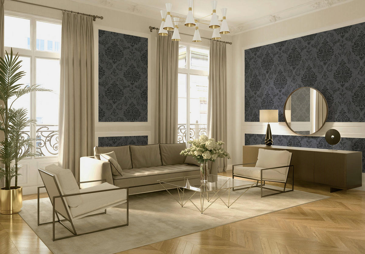 A.S.Creation Vliestapete Memory 3 Barock schwarz B/L: ca. 53x1005 cm Memory 3 - schwarz (53,00/1005,00cm) - A.S.Creation