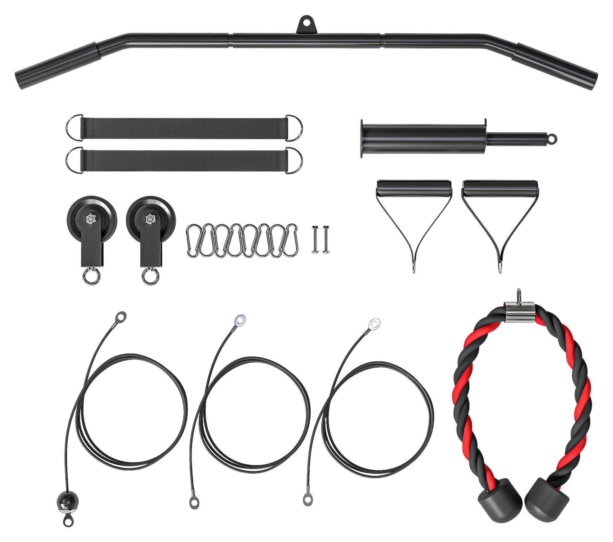 SPORTNOW Kabelzugsystem schwarz Nylon B/H/L: ca. 2,5x200x98 cm Kabelzugsystem - schwarz (98,00/2,50/200,00cm) - SPORTNOW