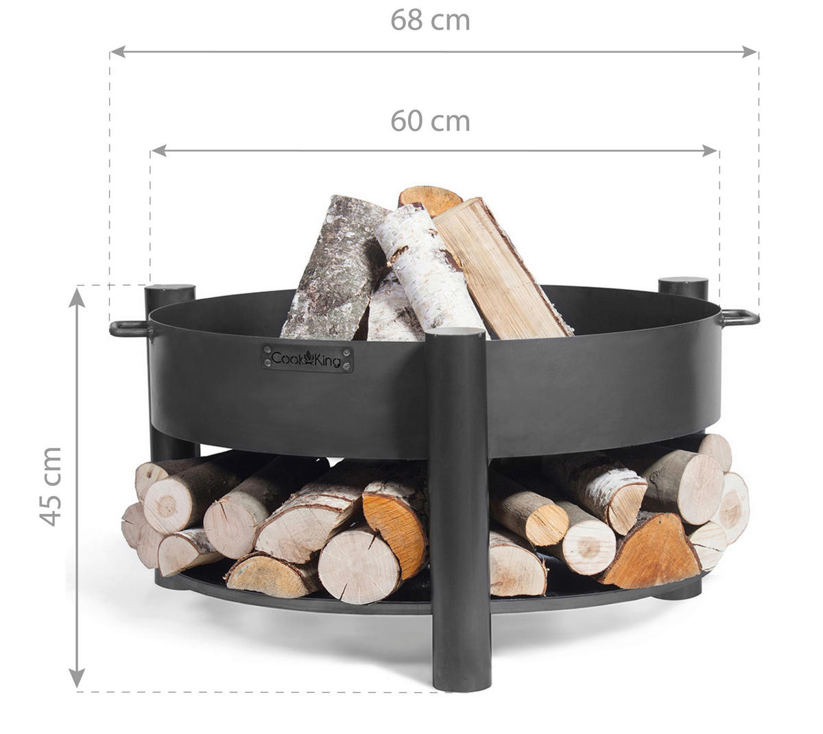 CookKing Feuerschale Montana 60 schwarz Stahl B/H/T: ca. 68x45x68 cm Montana 60 - schwarz (68,00/45,00/68,00cm) - CookKing