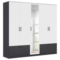 Kleiderschrank Jubi Alpinweiß grau B/H/T: ca. 226x210x54 cm Jubi - Alpinweiß/grau (226,00/210,00/54,00cm)
