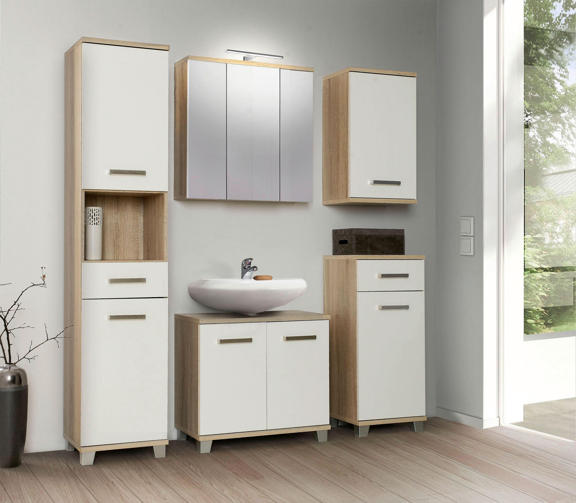 Spiegelschrank  Eiche Sonoma Nachbildung B/H/T: ca. 68,6x68,1x20 cm Veris_Spiegelschrank VERH13NB-Q34 - Eiche (68,60/68,10/20,00cm)