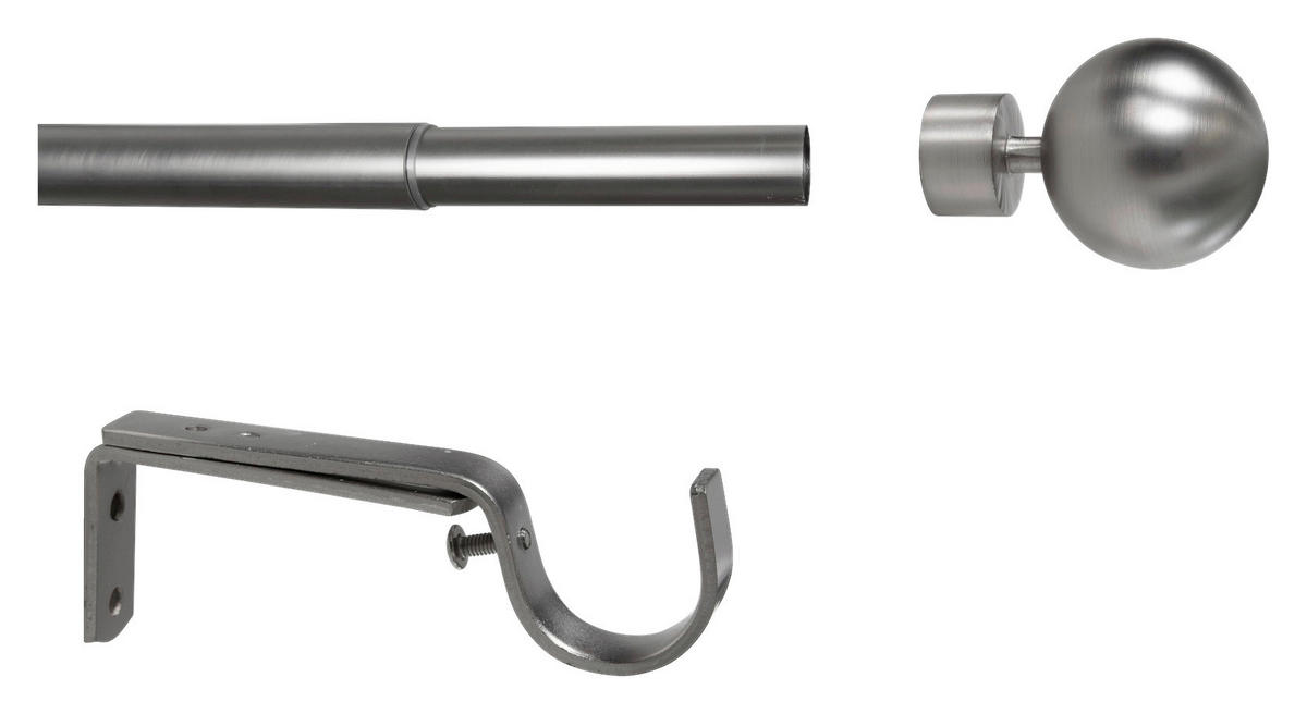 Stilgarnituren habito/ball-classic Edelstahloptik Metall ausziehbar von ca. 190 bis 360 cm 1.0 Läufe habito/ball-classic - Edelstahloptik - ondeco
