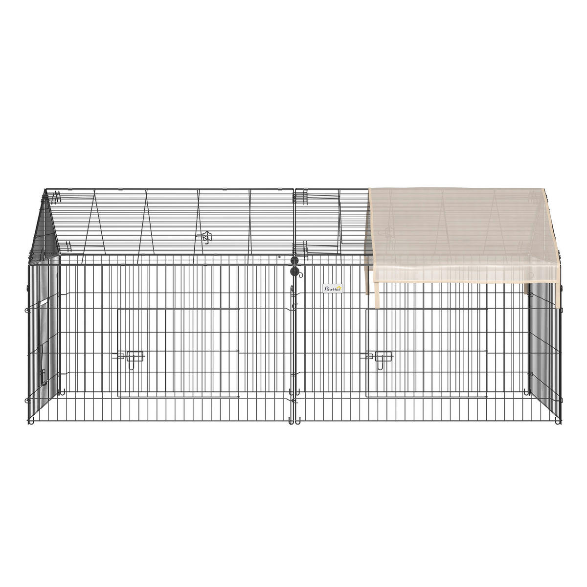 PawHut Gehege schwarz Edelstahl B/H/L: ca. 103x220x103 cm Kleintiergehege - beige/schwarz (103,00/103,00/220,00cm) - PawHut