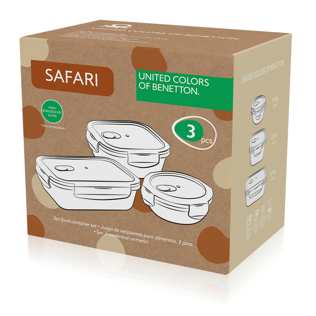 BENETTON Vorratsdosenset Safari bunt Safari - bunt - BENETTON