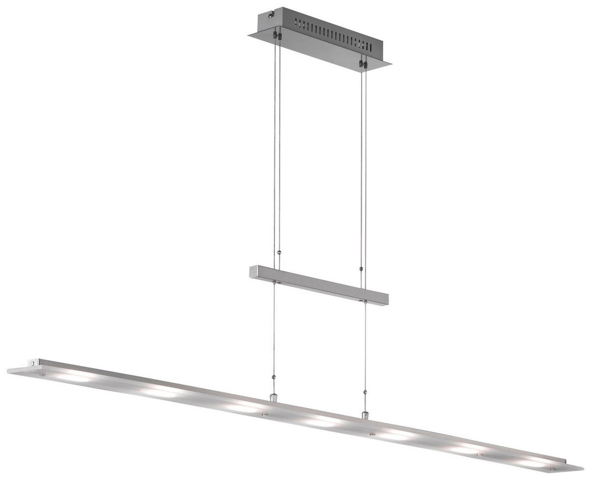 Fischer & Honsel LED-Pendelleuchte 69540 nickel matt Chrom Glas Metall B/H/T: ca. 135x150x9 cm 7.0 Brennstellen Largo - nickel matt/Chrom (135,00/150,00/9,00cm) - Fischer & Honsel