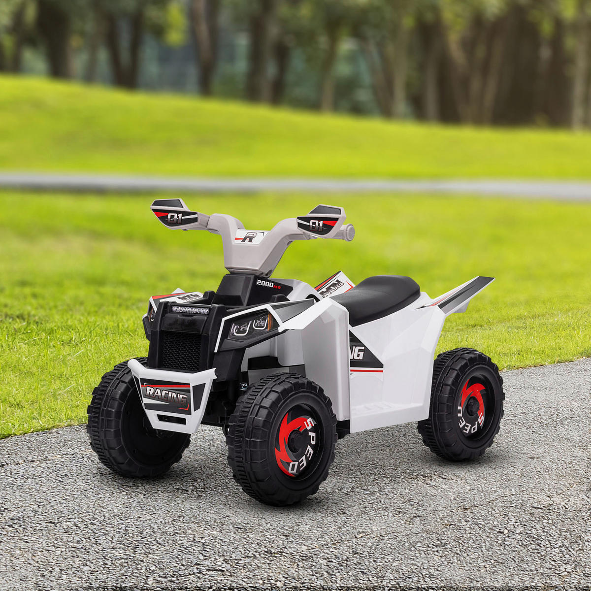 HOMCOM Elektroauto für Kinder weiß B/H/L: ca. 41,5x48,5x70 cm Elektroauto für Kinder - weiß (70,00/41,50/48,50cm) - HOMCOM