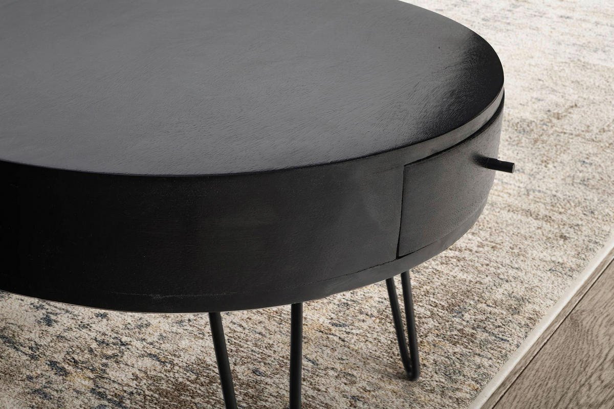 Couchtisch schwarz B/H/T: ca. 60x43x60 cm Couchtisch - schwarz (60,00/43,00/60,00cm) - Wohnling