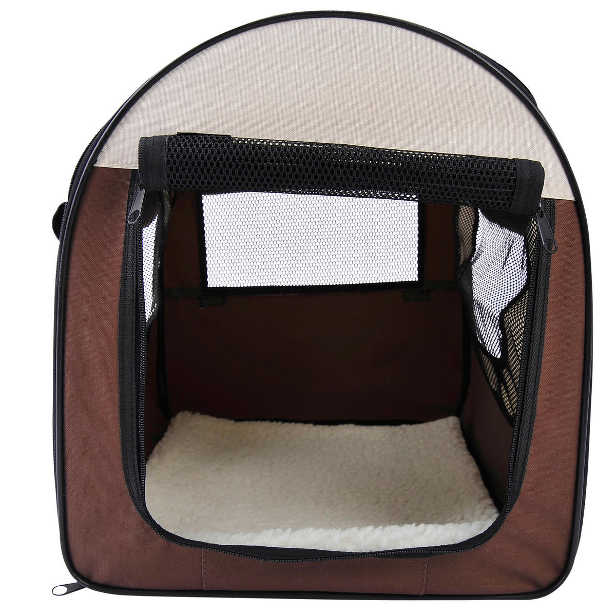 PawHut Hundetransportbox creme Polyester B/H/L: ca. 36x41x46 cm Hundetransportbox - braun/creme (46,00/36,00/41,00cm) - PawHut