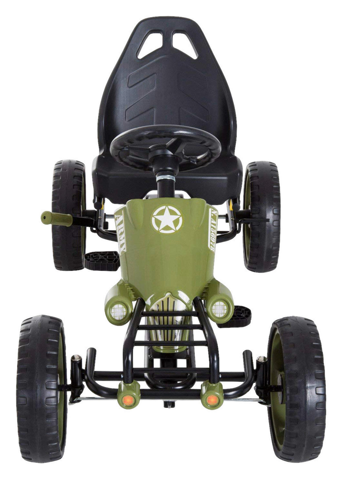 HOMCOM Go Kart schwarz B/H/L: ca. 54x61x105 cm Kinder_Go_Kart_mit_Handbremse - schwarz/grün (105,00/54,00/61,00cm) - HOMCOM