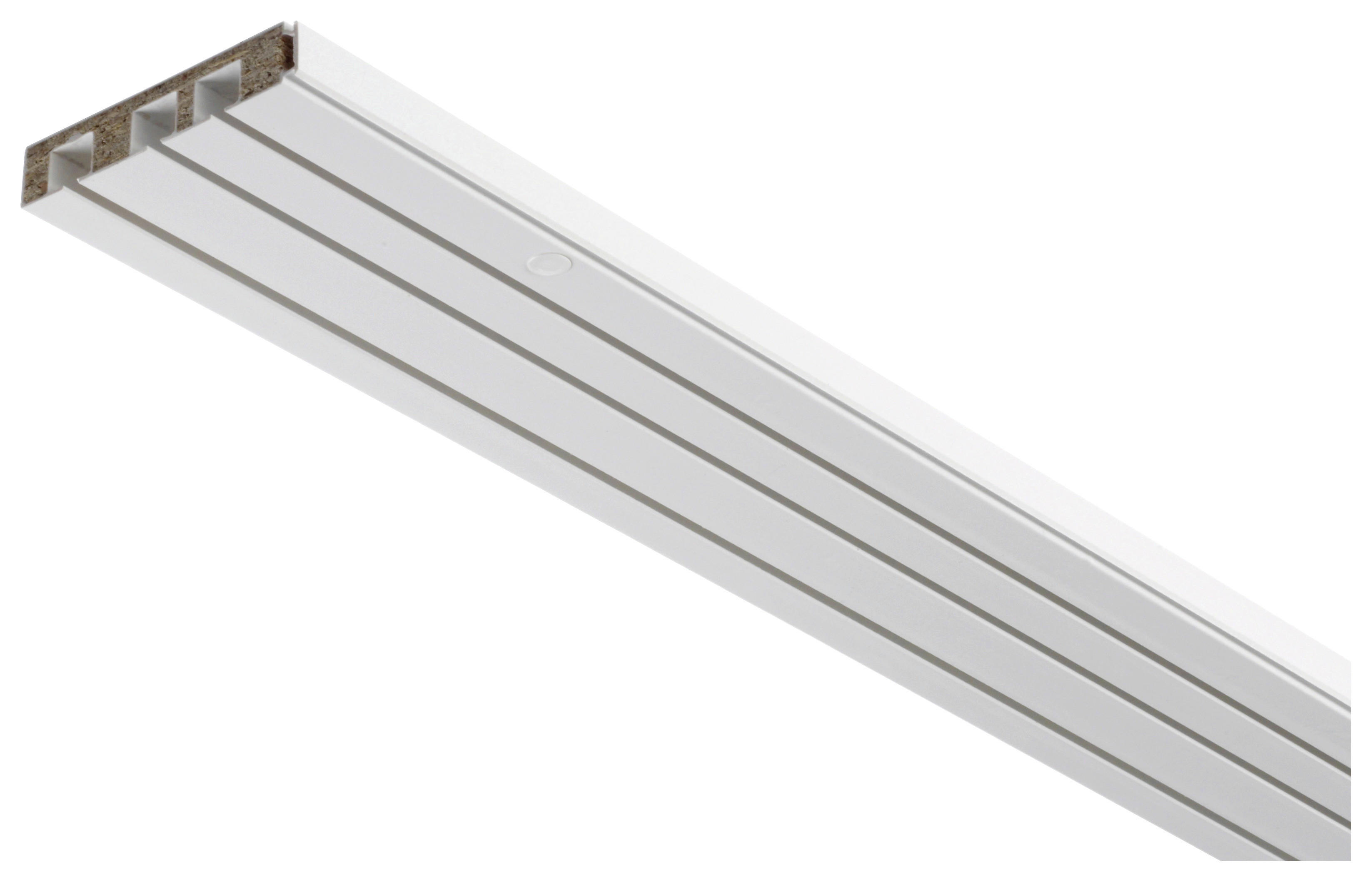 Gardinenschiene mit Holzkern Schiene_Holzkern_3lfg. - weiß (180,00cm) - ondeco