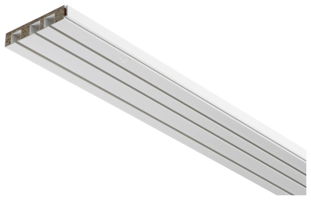 Gardinenschiene mit Holzkern Schiene_Holzkern_3lfg. - weiß (150,00cm) - ondeco
