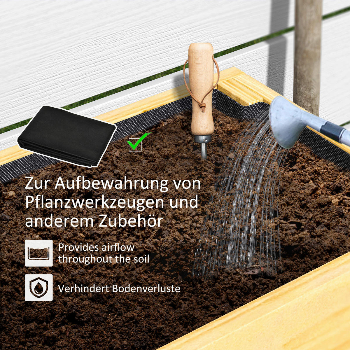 Outsunny Hochbeet natur B/H/L: ca. 30x70,5x100 cm Hochbeet - natur (100,00/30,00/70,50cm) - Outsunny