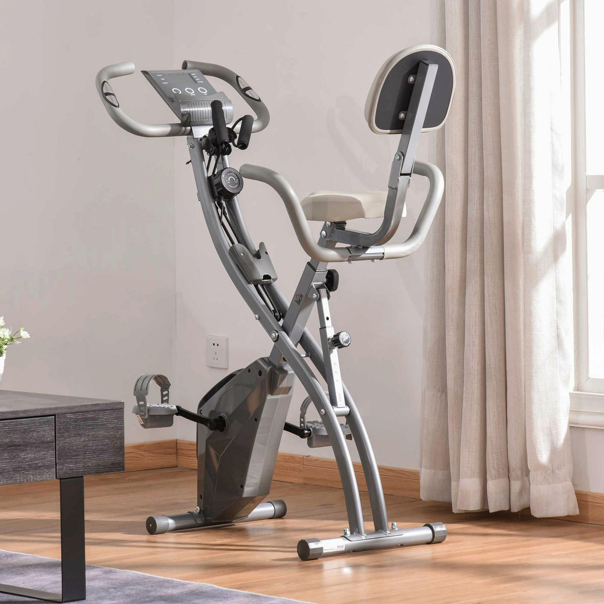 HOMCOM Fahrradtrainer grau Kunststoff B/H/L: ca. 51x115x97 cm Fahrradtrainer - grau (97,00/51,00/115,00cm) - HOMCOM