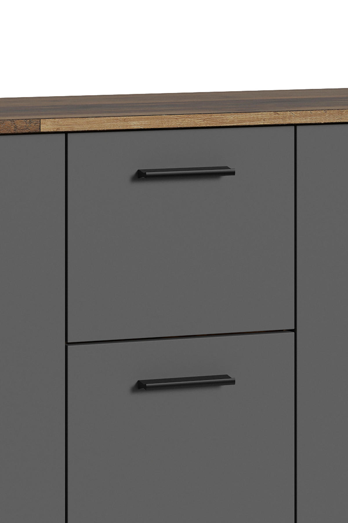 Sideboard BEN Eiche Old Wood Nachbildung anthrazit B/H/T: ca. 153x83x35 cm BEN - Eiche/anthrazit (153,00/83,00/35,00cm) - byLIVING