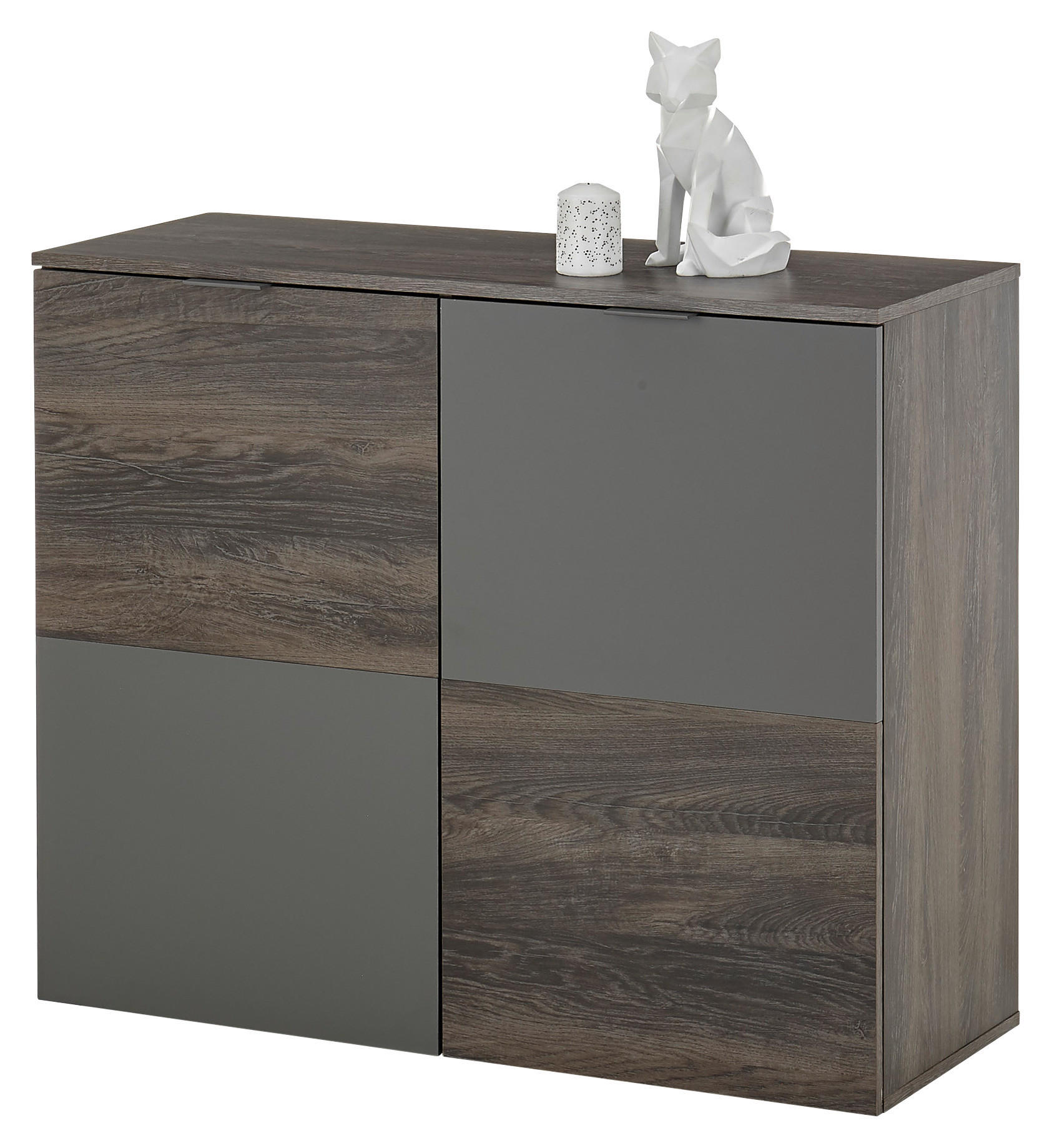 Kommode Cremona Rima Oak Nachbildung dunkelgrau B/H/T: ca. 100x84x36 cm günstig online kaufen