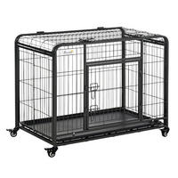 PawHut Hunde-Zubehör dunkelgrau Polypropylen B/H/L: ca. 58x94x69,5 cm Hundekäfig - dunkelgrau (69,50/58,00/94,00cm) - PawHut
