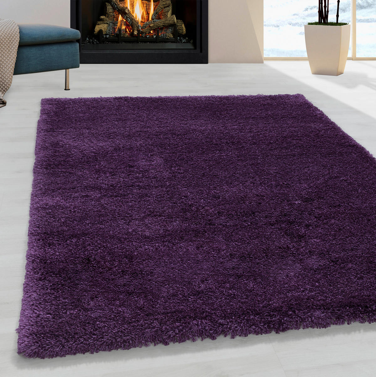 Ayyildiz Teppich FLUFFY lila B/L: ca. 160x230 cm FLUFFY - lila (160,00/230,00cm) - Ayyildiz