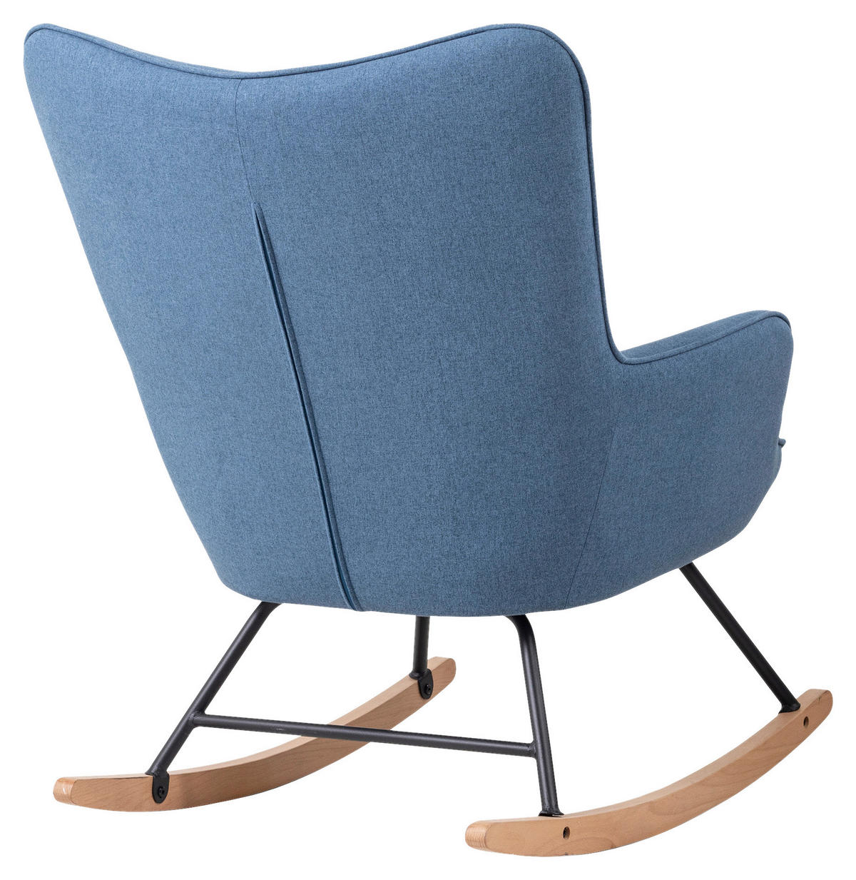 byLIVING Schaukelstuhl RICHIE blau schwarz natur Webstoff Metall Buche B/H/T: ca. 72x92x92 cm RICHIE - blau/natur (72,00/92,00/92,00cm) - byLIVING