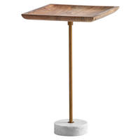 Beistelltisch natur messing weiß Mango Eisen Marmor B/H/T: ca. 35x55x35 cm Beistelltisch - messing/weiß (35,00/55,00/35,00cm) - Wohnling