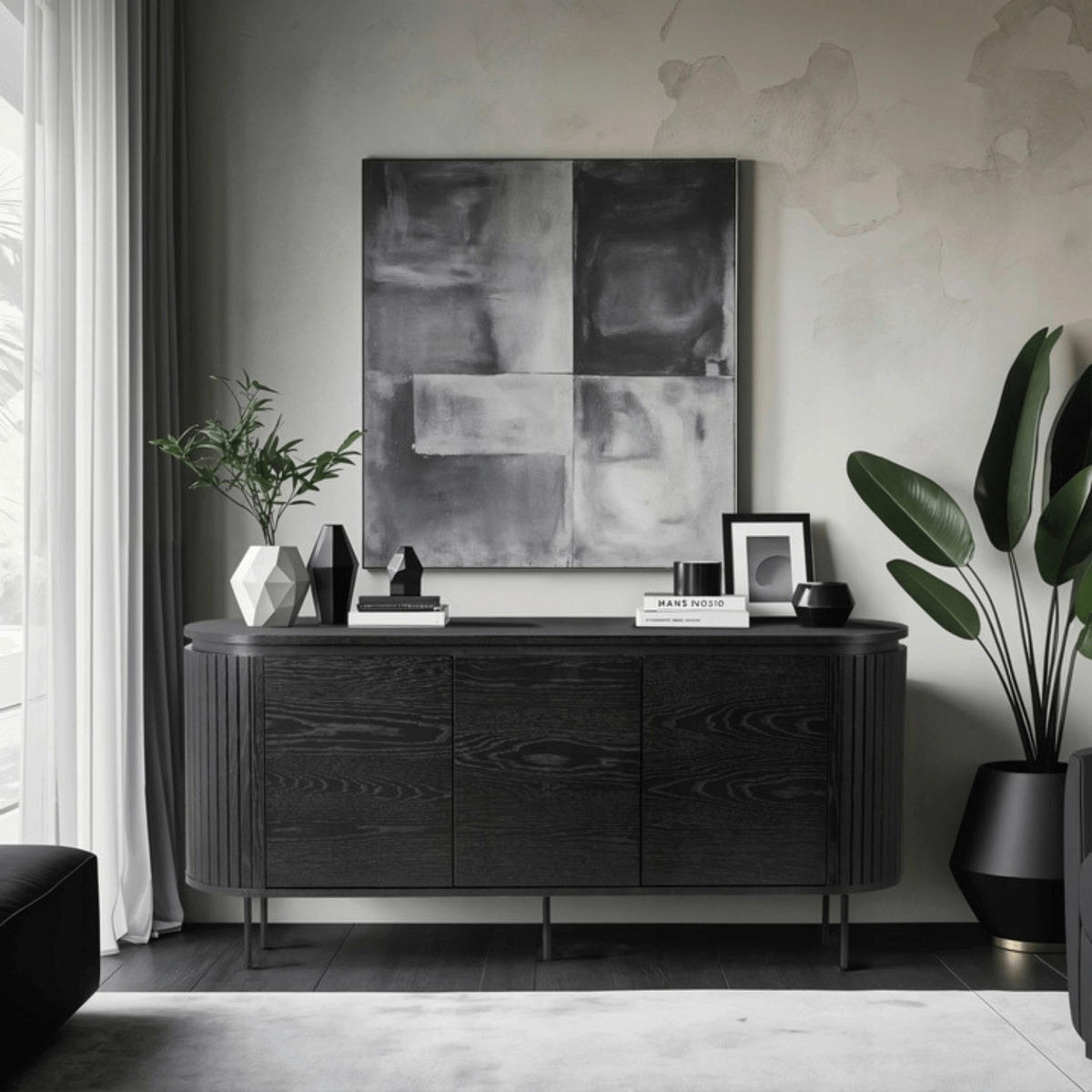 Kommode ALBERI schwarz B/H/T: ca. 160x76x40 cm ALBERI - schwarz (160,00/76,00/40,00cm) - WIPMEB