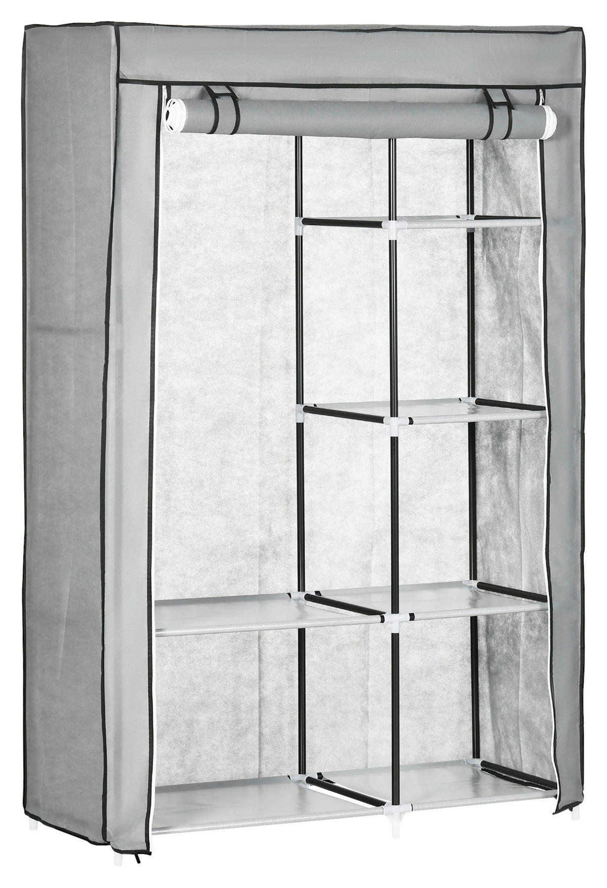 HOMCOM Kleiderschrank grau Polypropylen B/H/L: ca. 43x103x162,5 cm Stoffschrank - grau (162,50/43,00/103,00cm) - HOMCOM