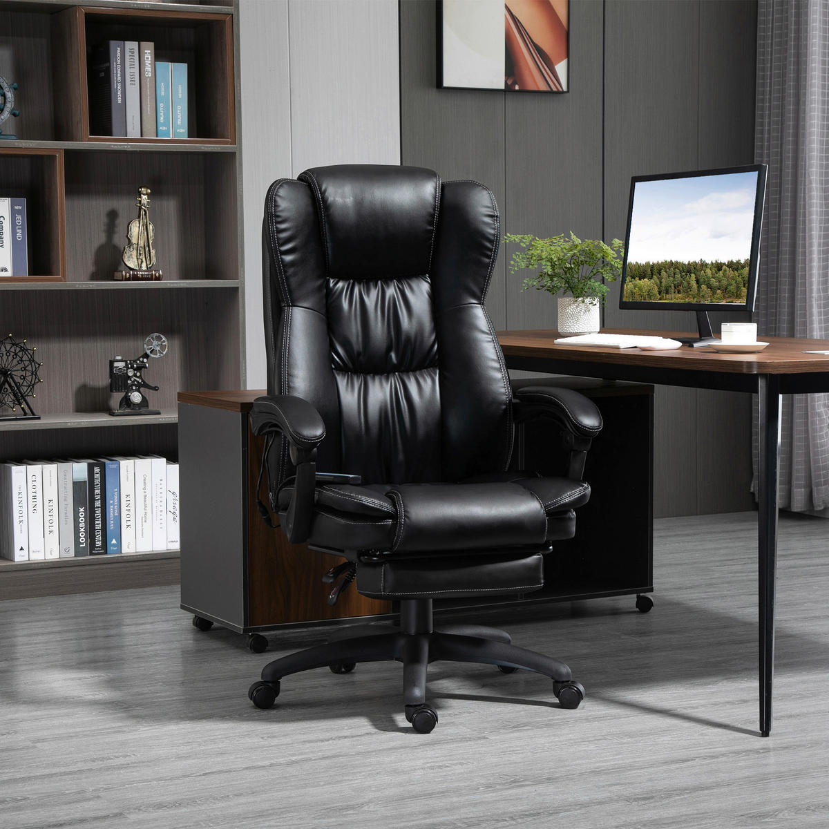 Drehstuhl 921-539V90BK schwarz 921-539V90BK - schwarz (68,50/119,00/68,50cm) - Vinsetto