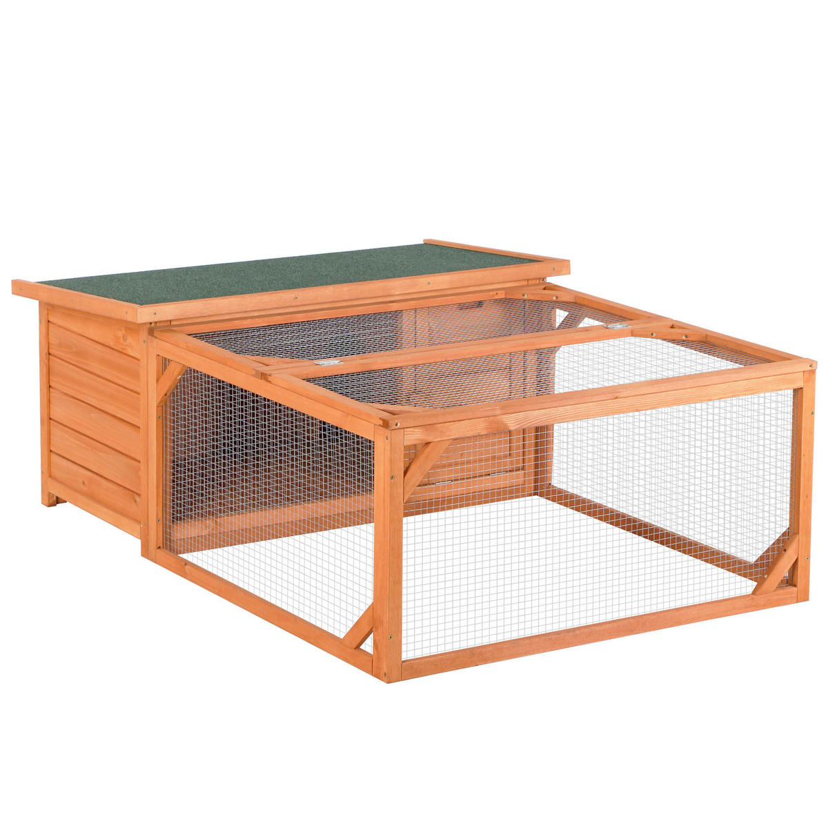 PawHut Stall orange Holz B/H/L: ca. 100x125,5x49 cm Kleintierstall - orange (49,00/100,00/125,50cm) - PawHut