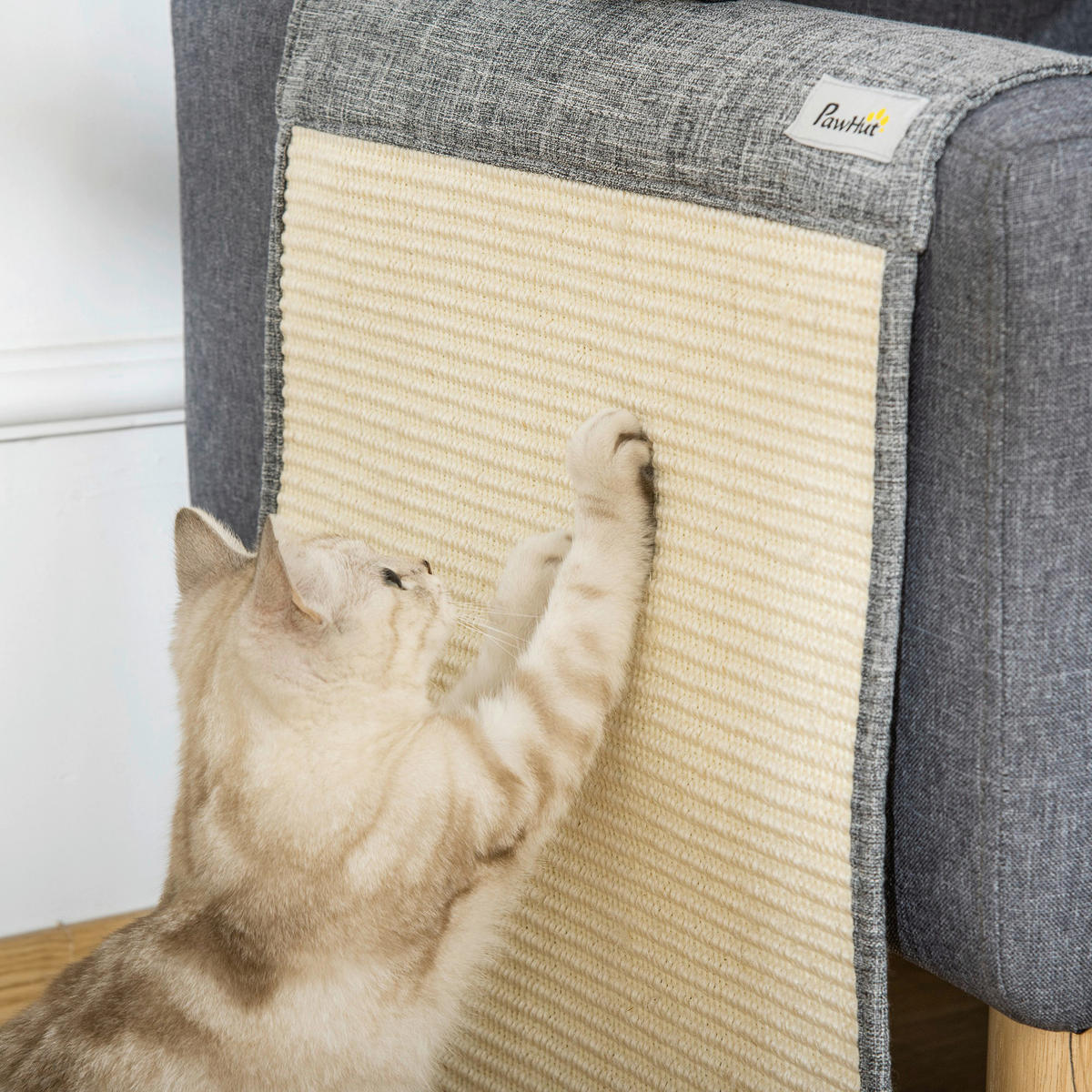 PawHut Tier-Zubehör grau Sisal B/H/L: ca. 45x130x0,3 cm Kratzebrett - grau (0,30/45,00/130,00cm) - PawHut