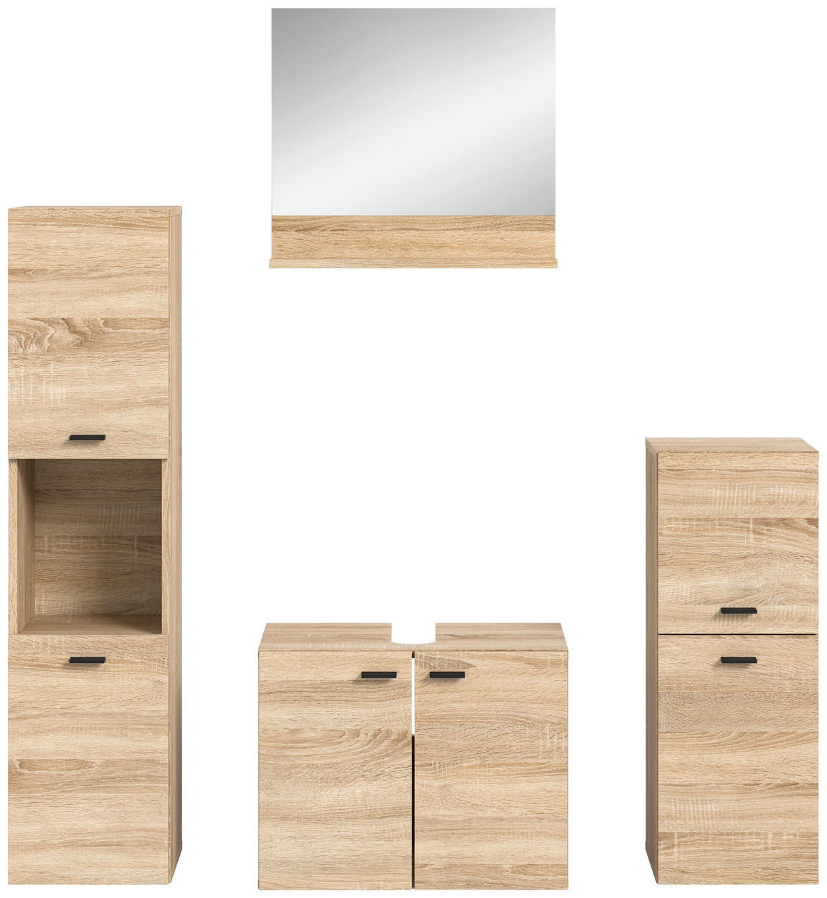 Badezimmer-Set BOSTON Eiche Sonoma Nachbildung B/H/T: ca. 137x186x33 cm BOSTON - Eiche (137,00/186,00/33,00cm) - xonox.home