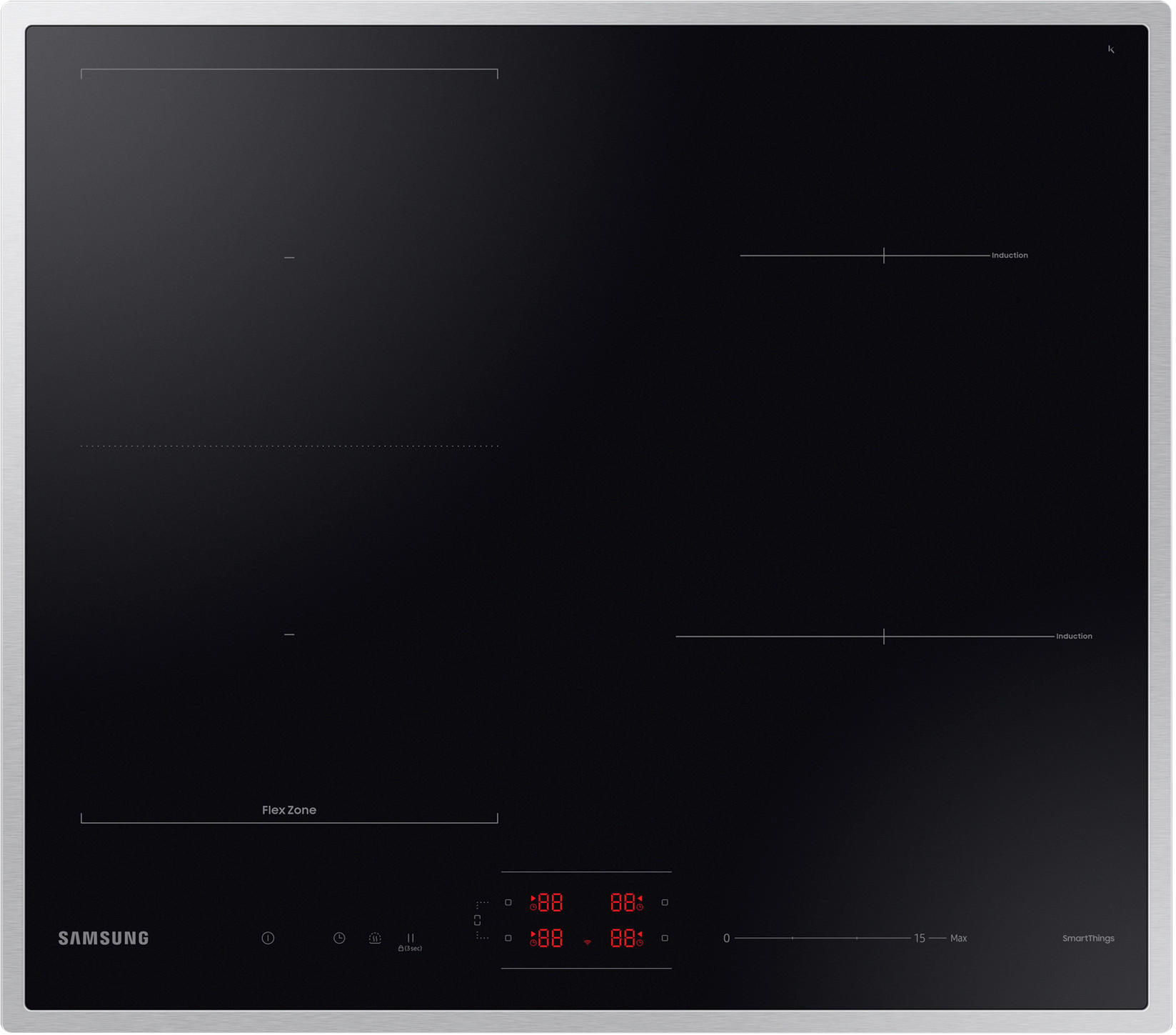Samsung Induktionskochfeld NZ64B5046HK/U1 schwarz B/H/T: ca. 59x4,8x52 cm NZ64B5046HK/U1 - schwarz (59,00/4,80/52,00cm) - Samsung