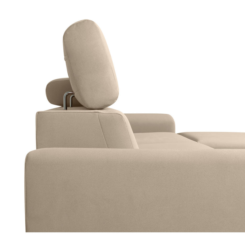 Thumbnail - Ecksofa mit Bettfunktion und Bettkasten Evia braun Microfaser B/H/T: ca. 243x85x186 cm