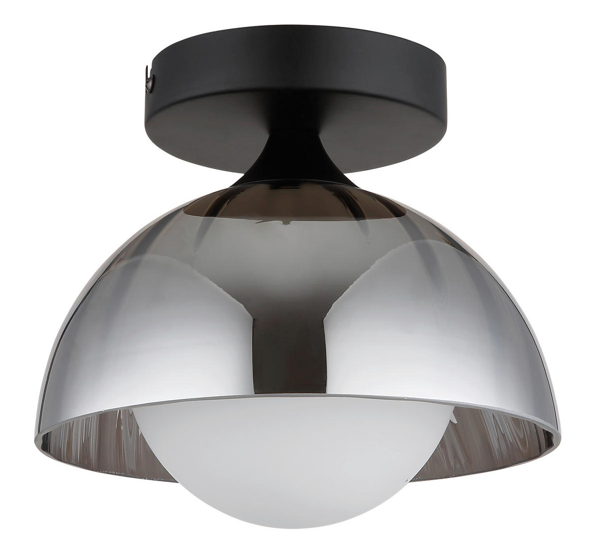 GLOBO Deckenleuchte EVA 60200108 Rauch schwarz Opal Metall Glas H/D: ca. 17,5x20 cm G9 1 Brennstellen EVA - schwarz/Opal (20,00/17,50cm) - GLOBO