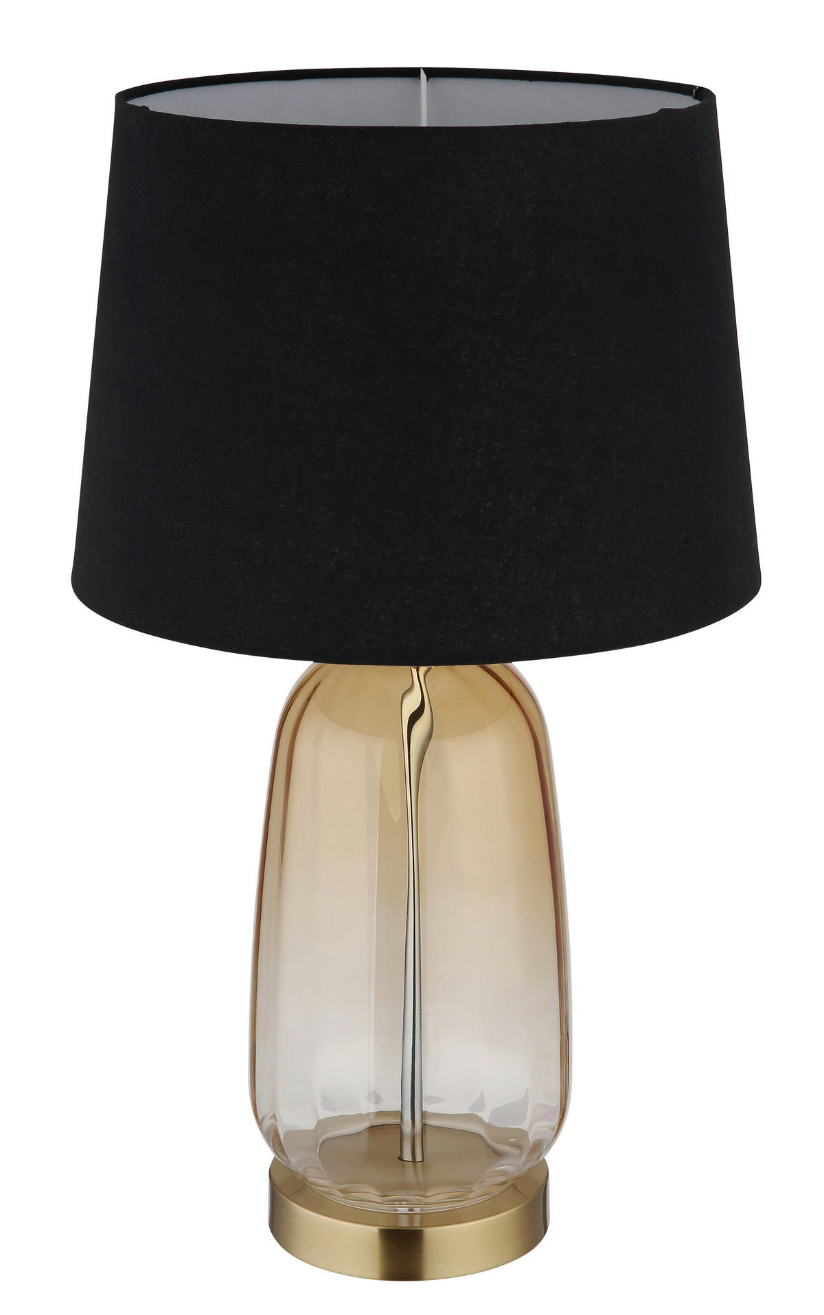 GLOBO Tischleuchte Classy 24142S amber schwarz Glas Textil H: ca. 52 cm E27 1 Brennstellen Classy - schwarz/amber (52,00cm) - GLOBO