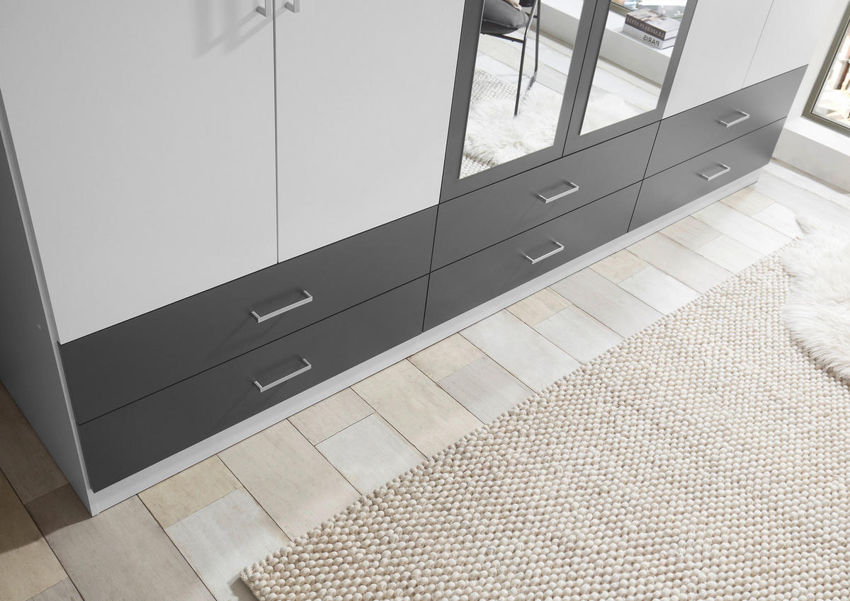 Kleiderschrank Janne weiß Graphit B/H/T: ca. 272x211x55 cm Janne - weiß/Graphit (272,00/211,00/55,00cm)