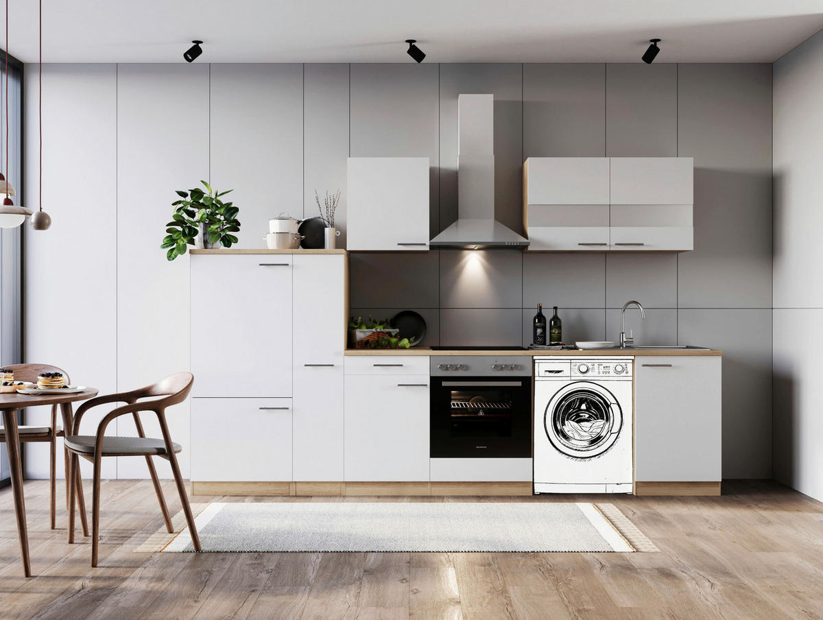 Respekta Küchenblock Merle weiß B/H/T: ca. 310x200x60 cm Merle - Eiche/weiß (310,00/200,00/60,00cm) - Respekta